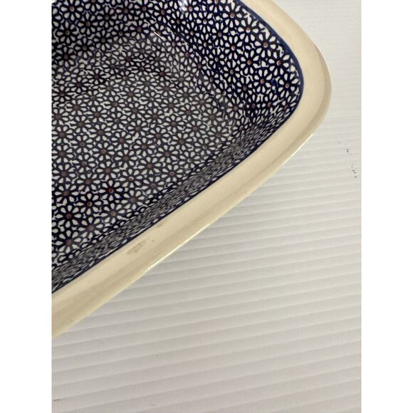 Polish Pottery Boleslawiec Rectangular Flowers Serving Baking Dish Stoneware - Picture 5 of 12